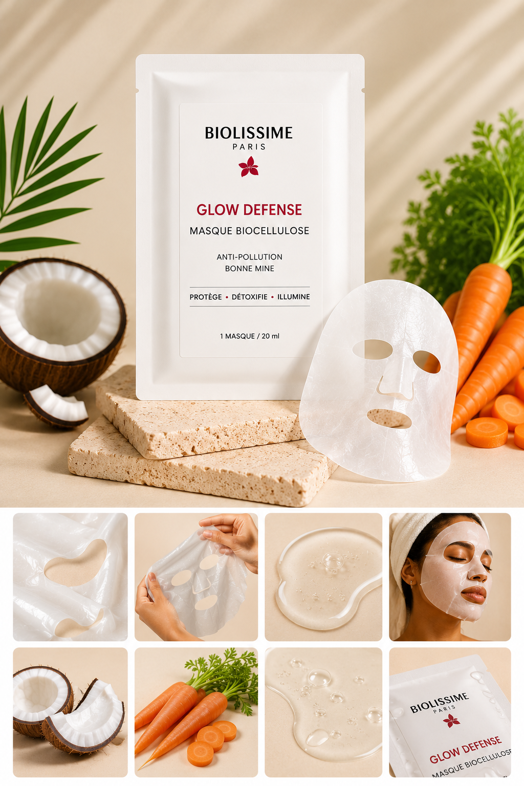Masque Biocellulose Glow Defense